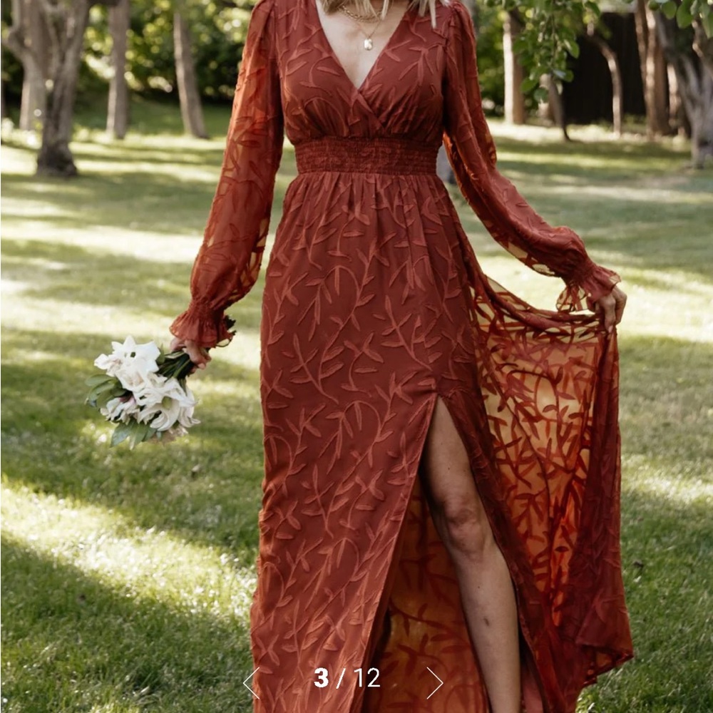 Baltic Born Rust Textured Maxi Dress